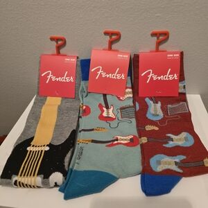 Fender Men's Colorful Guitar Socks Trio